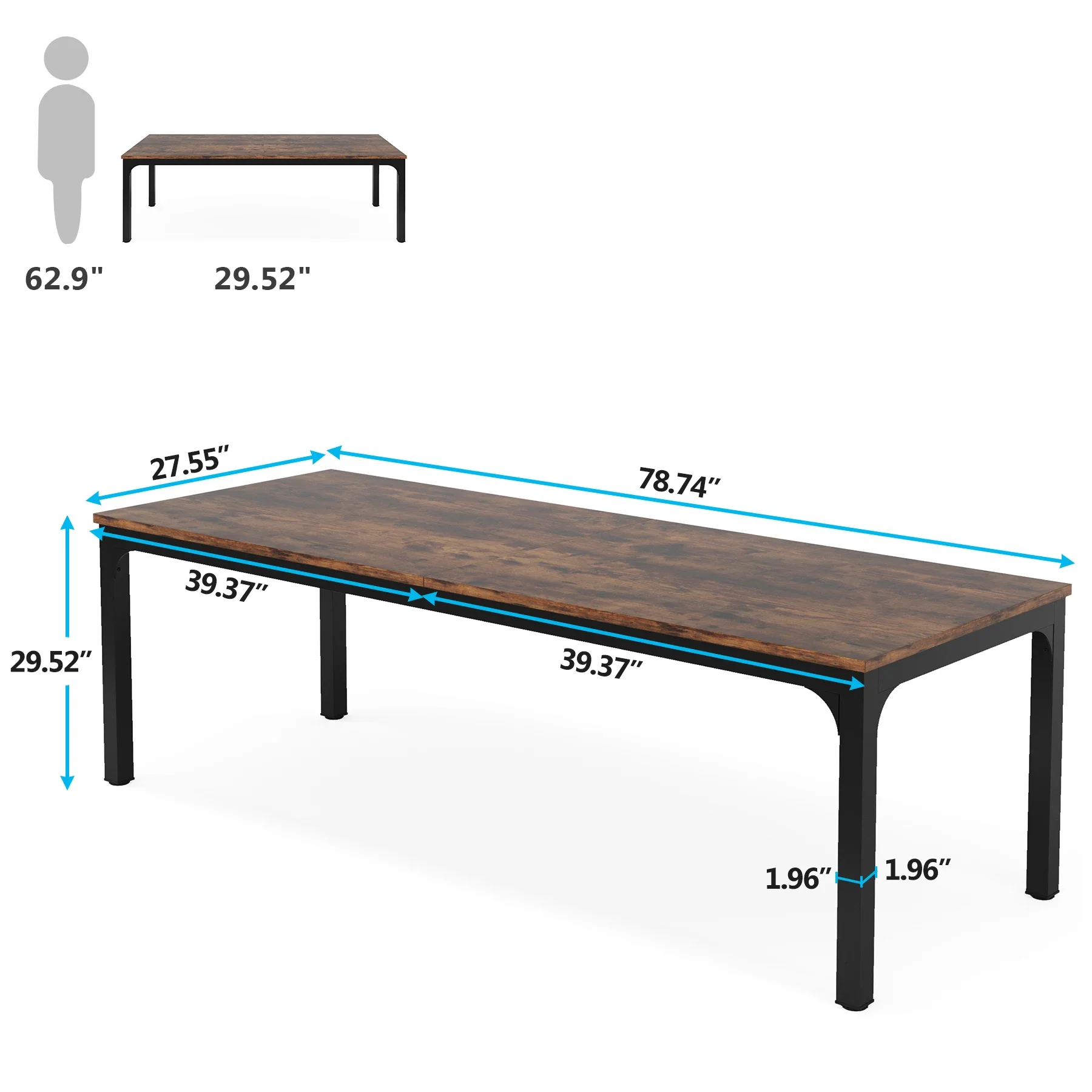 Tribesigns 78.7" Double Computer Desk for Two - Image 3