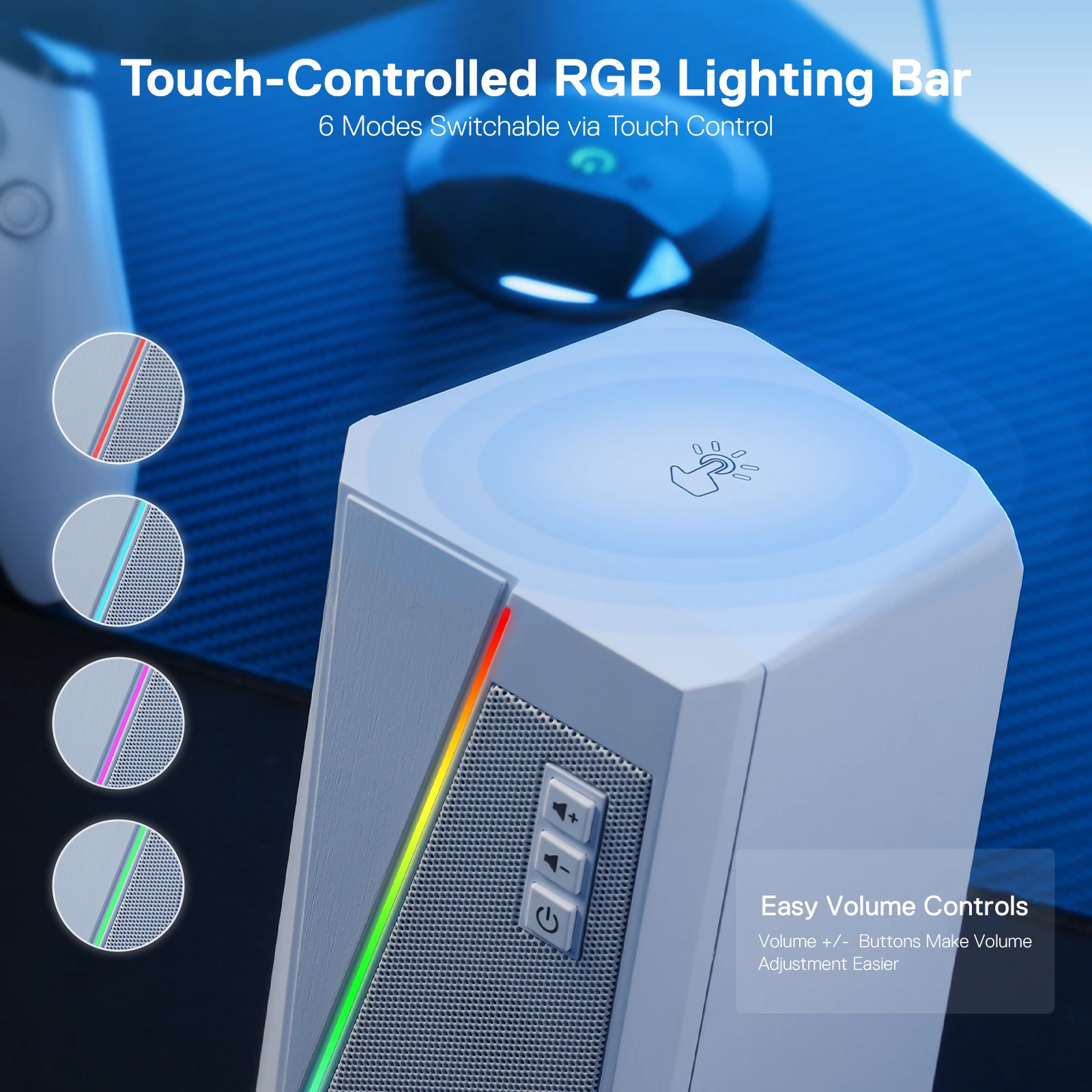 REDRAGON RGB Stereo Desktop Speakers - Image 4